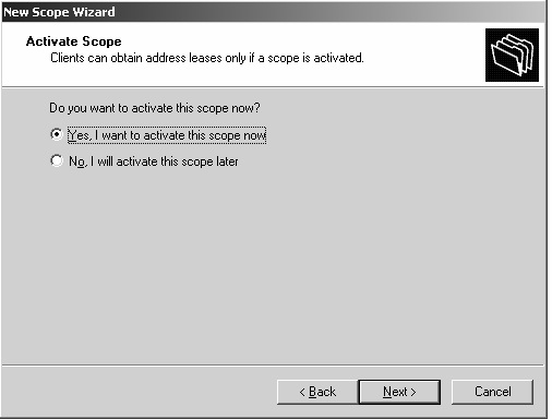 DHCP Active Scope